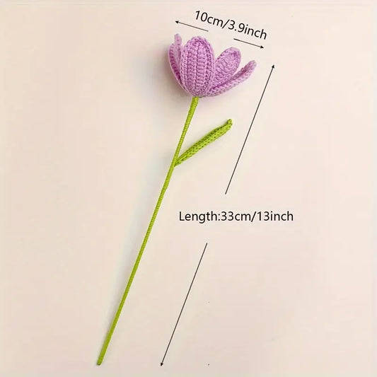 Bundle 7 Pieces Crochet Different color Lillys,, Perfect for Gifts on Valentine'S Day, Teacher'S Day, Mother'S Day, Father'S Day, Weddings, Anniversaries, Birthdays, And for Decorating Living Rooms, Rooms, Balconies, And Vases