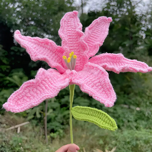 Big Crochet Pink Lilly, Perfect for Gifts on Valentine'S Day, Teacher'S Day, Mother'S Day, Father'S Day, Weddings, Anniversaries, Birthdays, And for Decorating Living Rooms, Rooms, Balconies, And Vases for Easter.