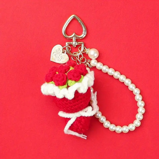 Crochet Bouquet Keychain - Ideal for Bags, Purses & Gifts