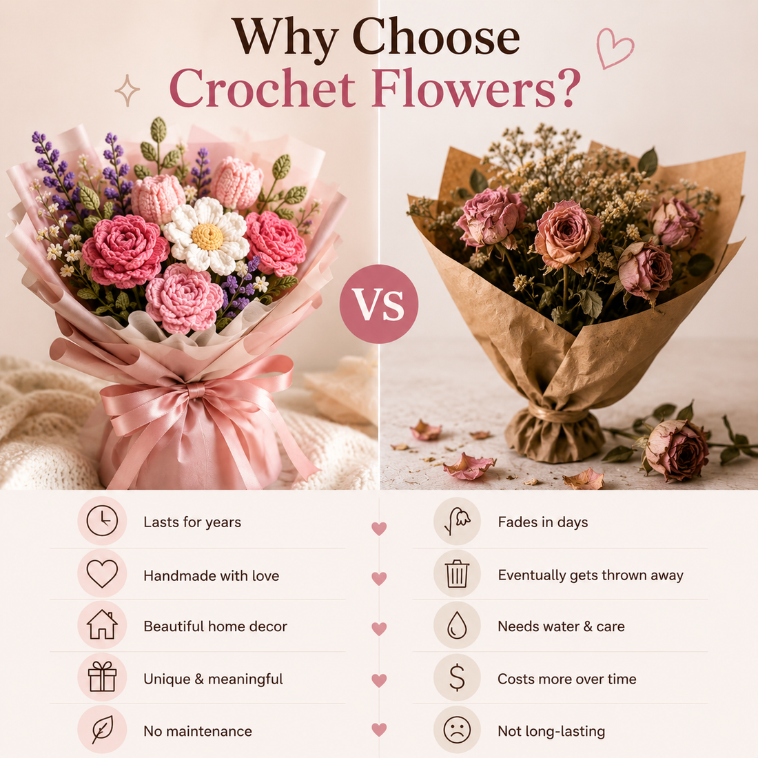Why Should I Buy Crochet Flowers Instead of Real Ones?