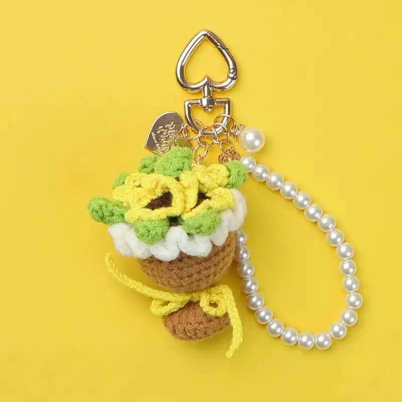 Crochet Bouquet Keychain - Ideal for Bags, Purses & Gifts