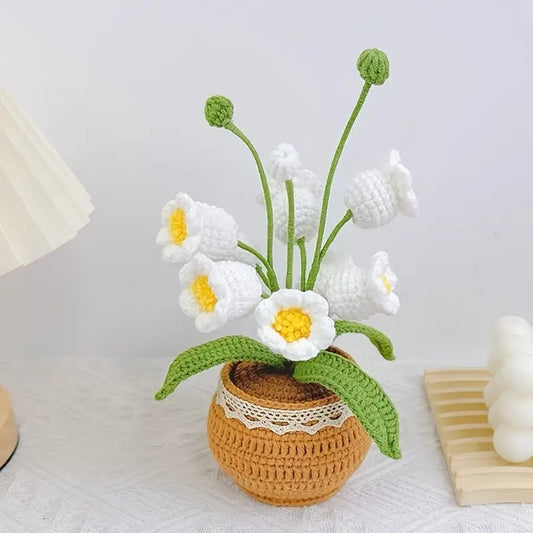 Handmade Crochet Lilly Flower Pot – Forever Blooms for Home Decor or Gifting