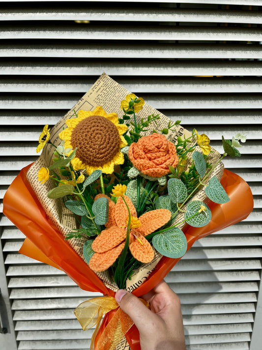 Handmade Crochet  Bouquet – Long-Lasting crochet Flower Gift & Home Decor