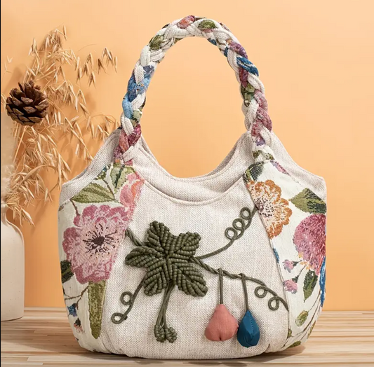 Bohemian Style Handmade Crochet Tote Bag  – Reusable & Stylish Shoulder Bag