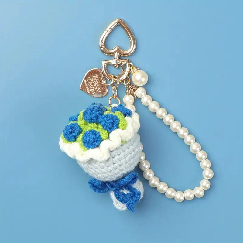 Crochet Bouquet Keychain - Ideal for Bags, Purses & Gifts