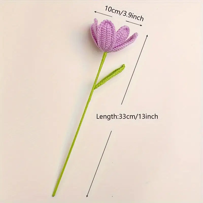 Bundle 7 Pieces Crochet Different color Lillys,, Perfect for Gifts on Valentine'S Day, Teacher'S Day, Mother'S Day, Father'S Day, Weddings, Anniversaries, Birthdays, And for Decorating Living Rooms, Rooms, Balconies, And Vases for Easter.