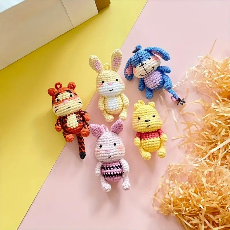 5 pcs WinniethePoo Crochet Kit for Beginners – All-in-One Handmade Starter Set for Relaxation & Focus
