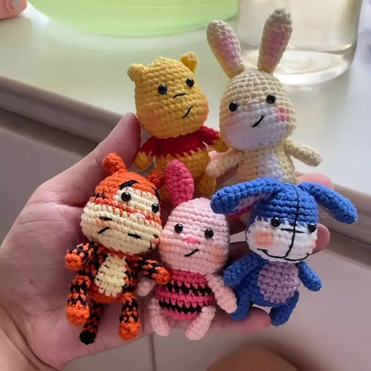 5 pcs WinniethePoo Crochet Kit for Beginners – All-in-One Handmade Starter Set for Relaxation & Focus