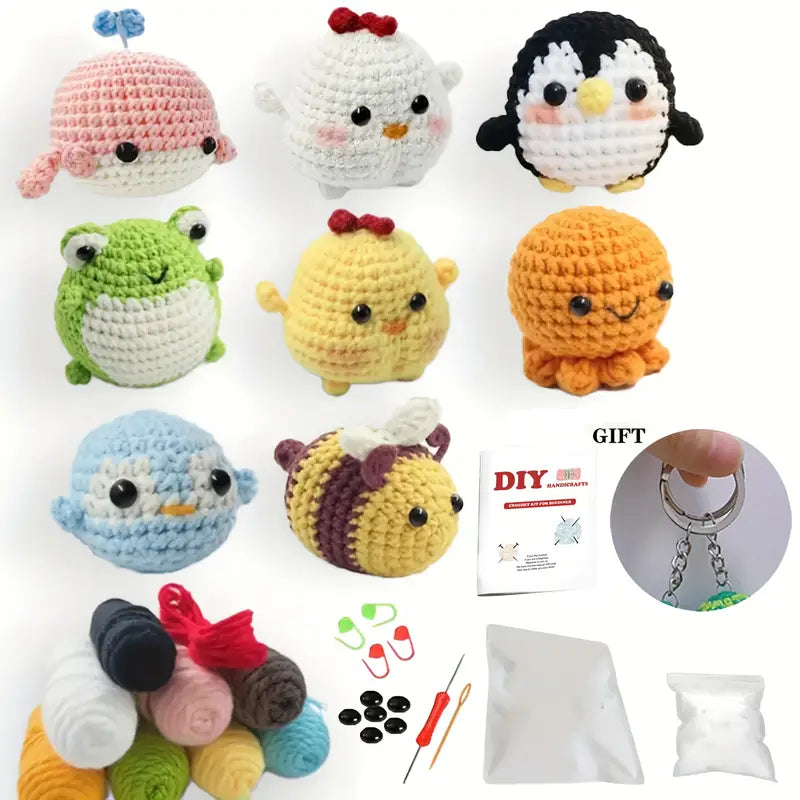 8 pcs Crochet Kit for Beginners – All-in-One Handmade Starter Set for Relaxation & Focus