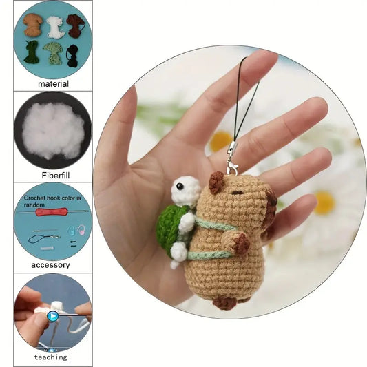 Capybara Crochet Kit for Beginners DIY – All-in-One Handmade Starter Set for Relaxation & Focus