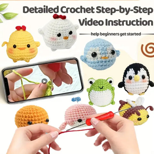 8 pcs Crochet Kit for Beginners – All-in-One Handmade Starter Set for Relaxation & Focus