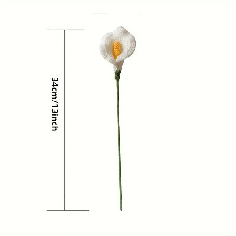 5 Pieces bundle Calla Lilly Crochet Flowers , Perfect for Gifts on Valentine'S Day, Teacher'S Day, Mother'S Day, Father'S Day, Weddings, Anniversaries, Birthdays, And for Decorating Living Rooms, Rooms, Balconies, And Vases for Easter
